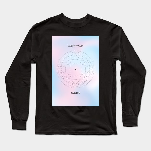 Positive Affirmation Modern Aesthetic Pink and Blue Gradient Aura Y2K Long Sleeve T-Shirt by mystikwhale